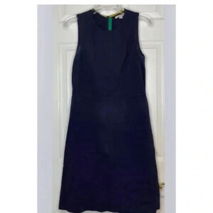 Women BODEN Navy Blue Sleeveless Pocket Cotton Stretch Dress Sz US 8 UK 12